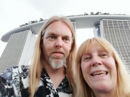 Patsy with Sean in Singapore